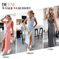Dames Denim Midi Jurk met Tailleband