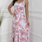 Jurk met bloemenprint en geplooide zoom voor dames