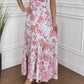 Jurk met bloemenprint en geplooide zoom voor dames