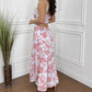 Jurk met bloemenprint en geplooide zoom voor dames