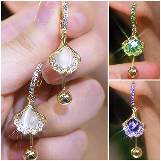 Elegante oorbellen met Ginkgo-blad voor dames
