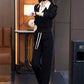 Tweedelige Set voor Dames: Top met Overhemdkraag & Broek met Trekkoord