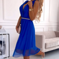 V-hals mouwloze chiffon jurk