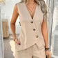 Casual V-hals Tanktop & Shorts 2-delige Set