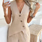 Casual V-hals Tanktop & Shorts 2-delige Set