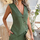 Casual V-hals Tanktop & Shorts 2-delige Set