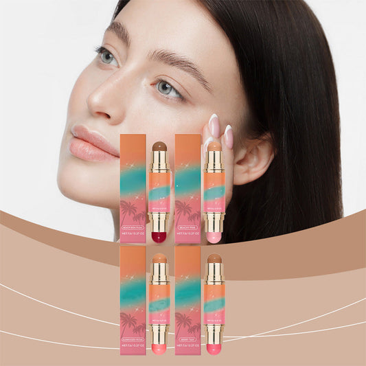Draagbare Lichtgewicht Matte Contour- en Blushstick met Dubbele Kop