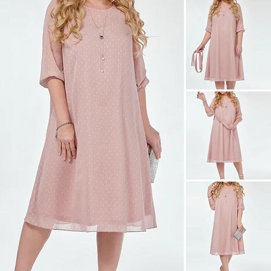 Elegante Roze Jurk met Stipjes
