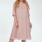 Elegante Roze Jurk met Stipjes