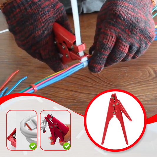 Knip- en bevestigingstang met verstelbare spanning voor nylon kabelbinders