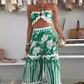 2-Delige Set voor Dames: Bikinitop en Geprinte Wijde Broek