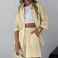 Dames 2-Delige Set: Casual Shirt en Elastische Tailleband Shorts