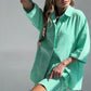 Dames 2-Delige Set: Casual Shirt en Elastische Tailleband Shorts