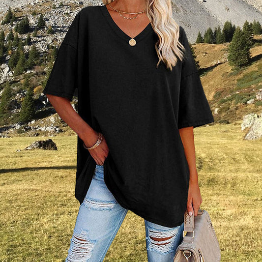 Casual los V-hals T-shirt voor dames