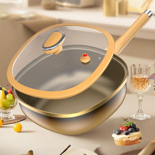🔥 50% KORTING – Titanium Steelpan 30cm met Antiaanbaklaag & Deksel | Duurzaam & Perfect voor Kerst!