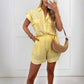Vrouwen Casual Losse Shirt met Korte Mouwen & Shorts 2-delige Set
