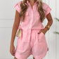 Vrouwen Casual Losse Shirt met Korte Mouwen & Shorts 2-delige Set