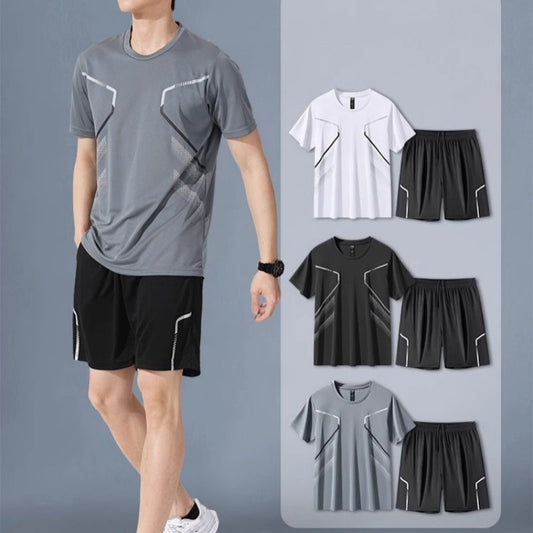 Snel drogende T-shirt en korte broek voor heren