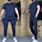 Casual Heren Tweedelige Set van Stretch IJszijde – T-shirt en Broek