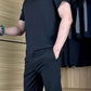 Casual Heren Tweedelige Set van Stretch IJszijde – T-shirt en Broek