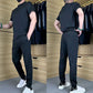 Casual Heren Tweedelige Set van Stretch IJszijde – T-shirt en Broek