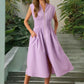 Elegante Damesjurk met V-Hals en Split