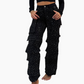 Dames broek met strass-steentjes en wijde pijpen met zakken