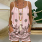Dames set met print - spaghetti topje en korte broek