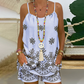 Dames set met print - spaghetti topje en korte broek