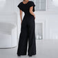 Jumpsuit met V-hals en wijde pijpen voor dames | Chic & comfortabel