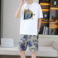 Heren Zomerse Casual Korte Mouwen Top en Shorts – 2-Delige Set