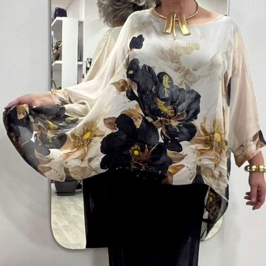 💖Dames casual top met ronde hals en print
