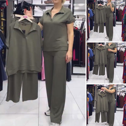 Women’s Casual Short-Sleeved Top & Pants