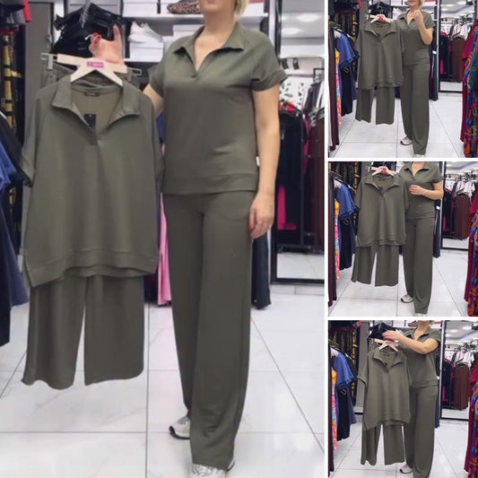 Women’s Casual Short-Sleeved Top & Pants
