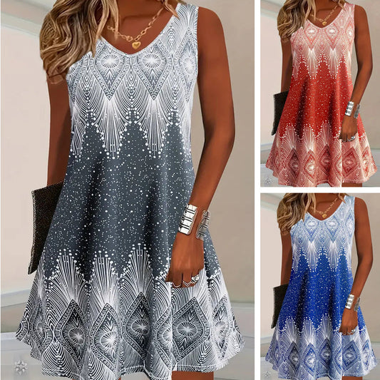 Modieuze Casual Etnische Stijl Mouwloze Jurk