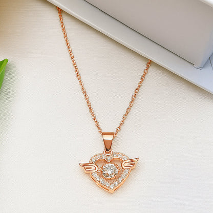 Gracieus Ketting met Hart en Vleugels Hanger