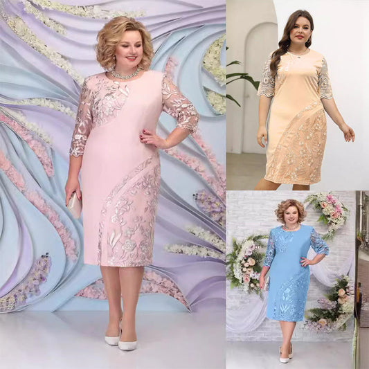 Elegante jurk met bloemenkant
