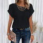 ✨50% OFF✨Effen gehaakte tops met ronde hals en korte mouwen voor dames
