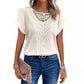 ✨50% OFF✨Effen gehaakte tops met ronde hals en korte mouwen voor dames
