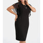 Effen Midi Jurk met Ronde Hals