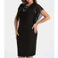Effen Midi Jurk met Ronde Hals
