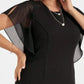 Effen Midi Jurk met Ronde Hals