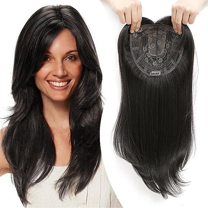 💇 ♀️Topper gelaagde haarstukjes met pony voor vrouwen met dunner wordend haar
