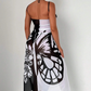 Sarong Spaghetti Strand Cover-Up met Vlinderprint voor Dames