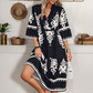 Bedrukte Casual Jurk met V-Hals