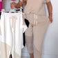 Dames Tweedelige Set: Casual T-shirt en Korte Joggingbroek