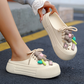 Dames Ademend Slippers met Bloemdecoratie