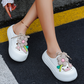 Dames Ademend Slippers met Bloemdecoratie