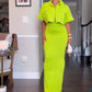 Dames 2-Delige Set met Crop Top en Maxi-Rok