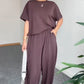 Dames Casual Korte Mouwen Top en Broek Set